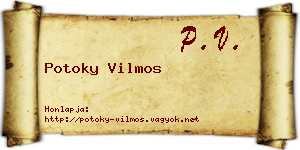 Potoky Vilmos névjegykártya